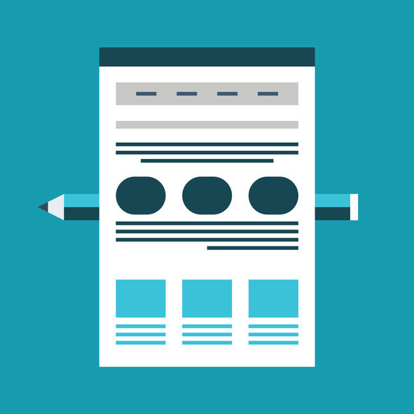 Icon image showing sample website home page design