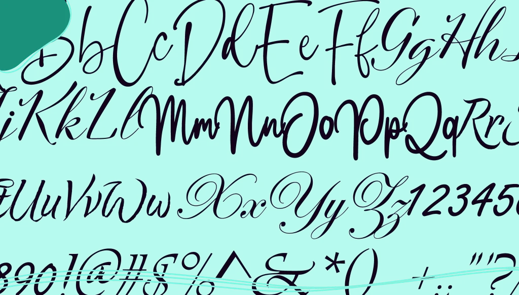Script font example 