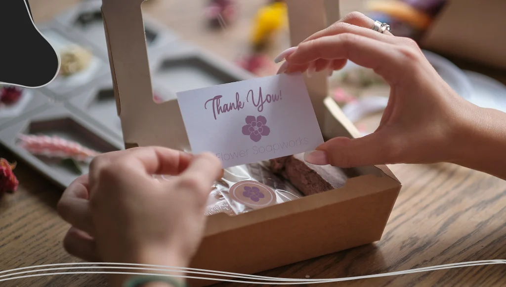 Small business owner, online marketing packaging box and delivery