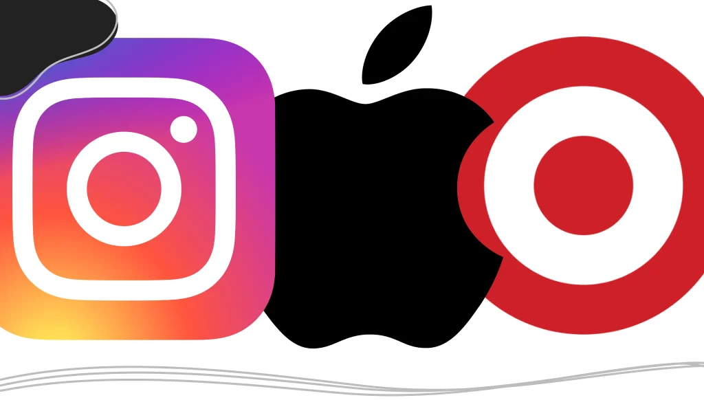 Instagram, Apple, and Target logos
